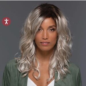 ESTETICA REEVES Long Beach Wave Blonde with Brown Roots Synthetic Wig! MSRP $280